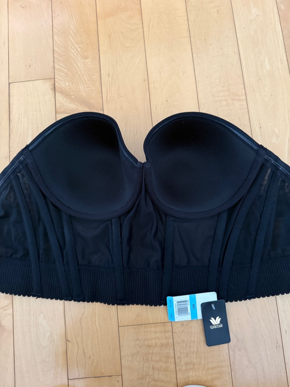NWT Wacoal Black Strapless Longline Bra Corset - Picture 3 of 5